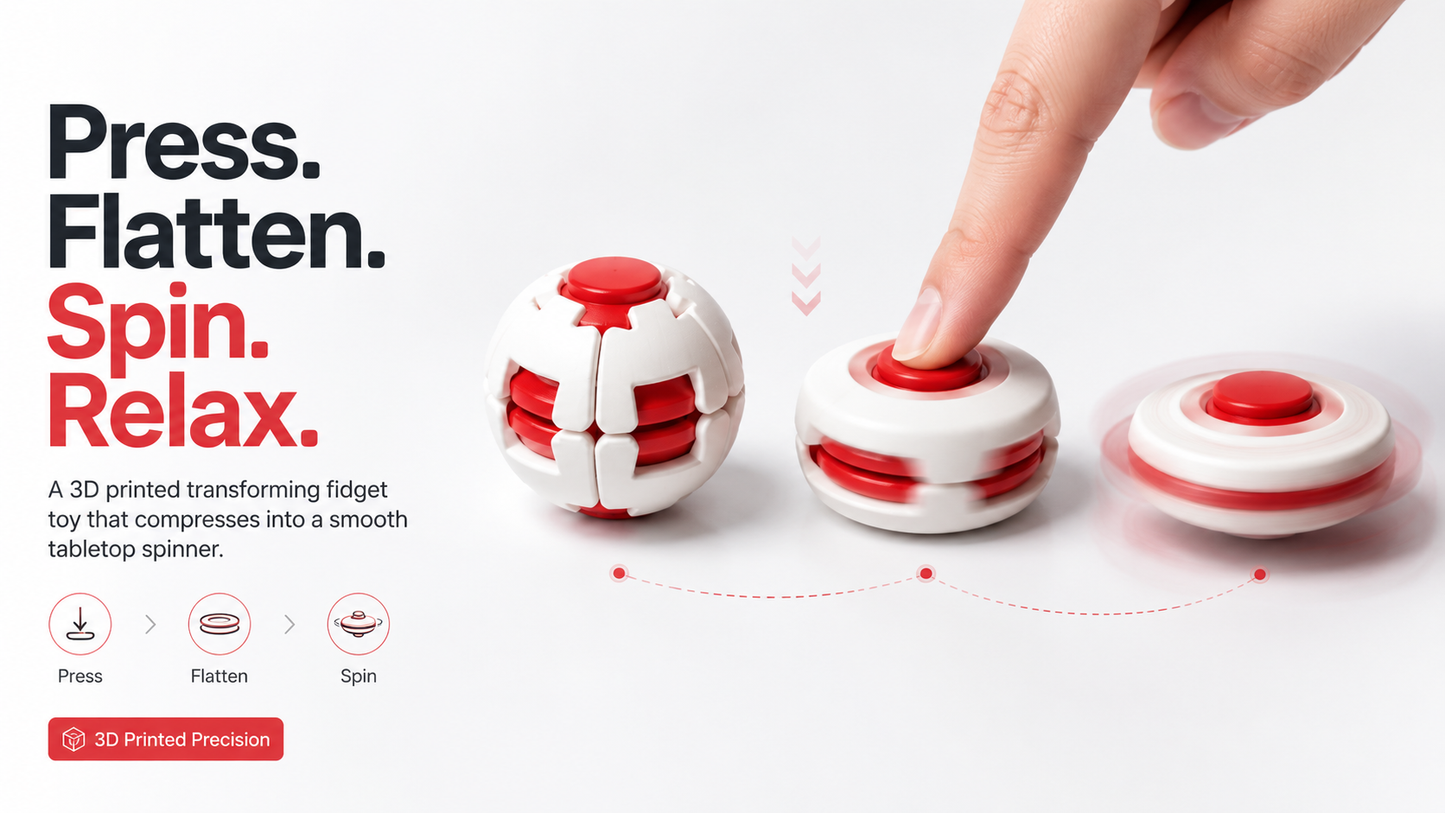 3D-Printed Push-and-Spin Stress Relief Ball