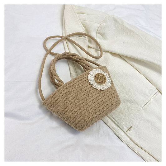 Rustic Cotton Rope Satchel – Handwoven Farmhouse Carryall