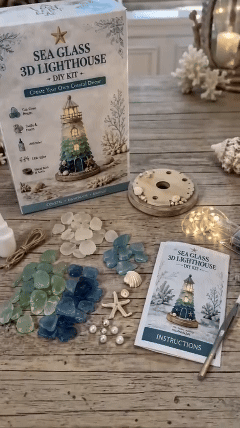 🔥 HOT SALE 🔥⏳ Last Day 49% OFF – 🌊 Beginner-Friendly DIY Lighted Sea Glass-Style Lighthouse Kit Collection | Complete Kit with Sea Glass-Style Pieces, LED Lights & Step-by-Step Guide Included 💕