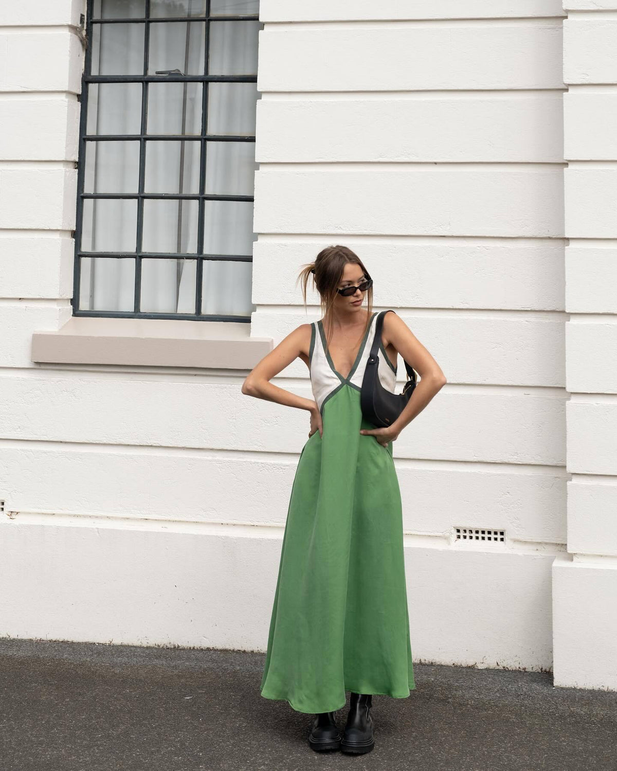 Sleeveless Colorblock Swing Dress