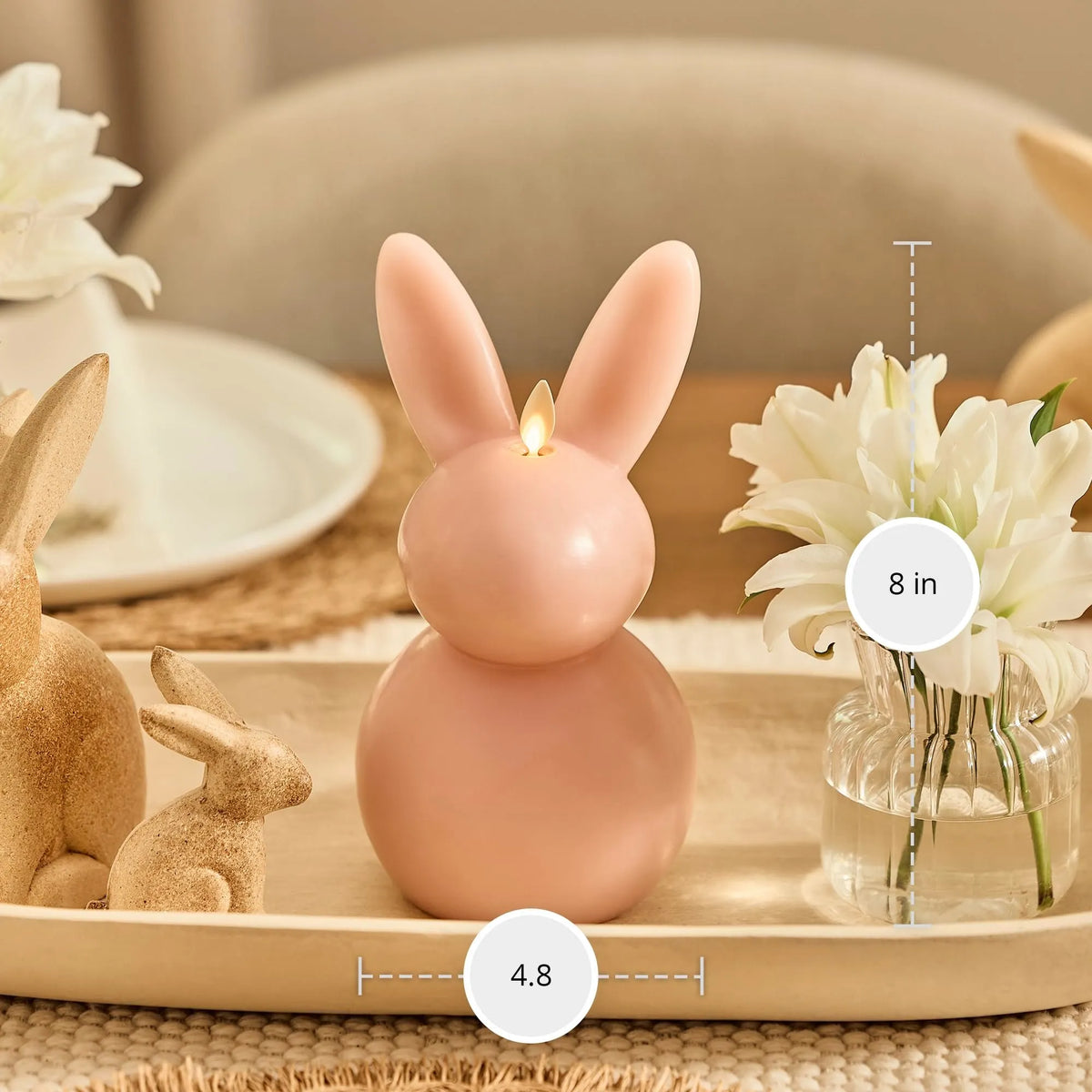🐰✨Flickering LED Flame Bunny Candle - AA Batteries