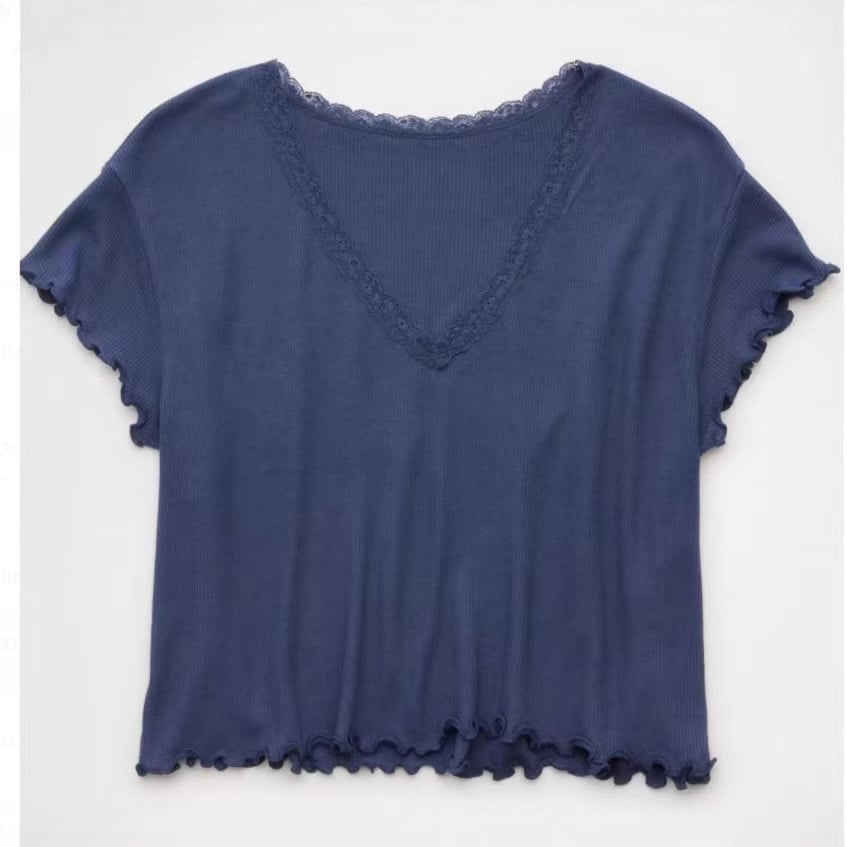 Cropped Waffle Shirt