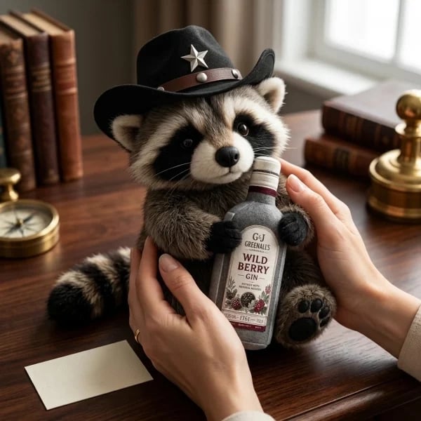 🎉🦝Wild West Whiskey Raccoon Collector Plush Doll