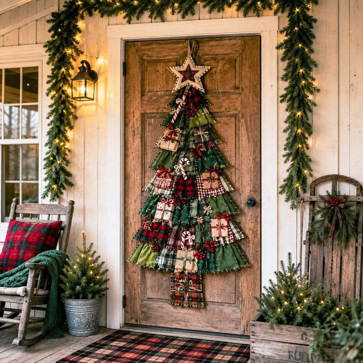 🔥 HOT SALE 🔥🎄Beginner-Friendly DIY Oversized Patchwork Christmas Tree Door Hanging Kit | Complete Kit with All Tools & Step-by-Step Guide Included 💕