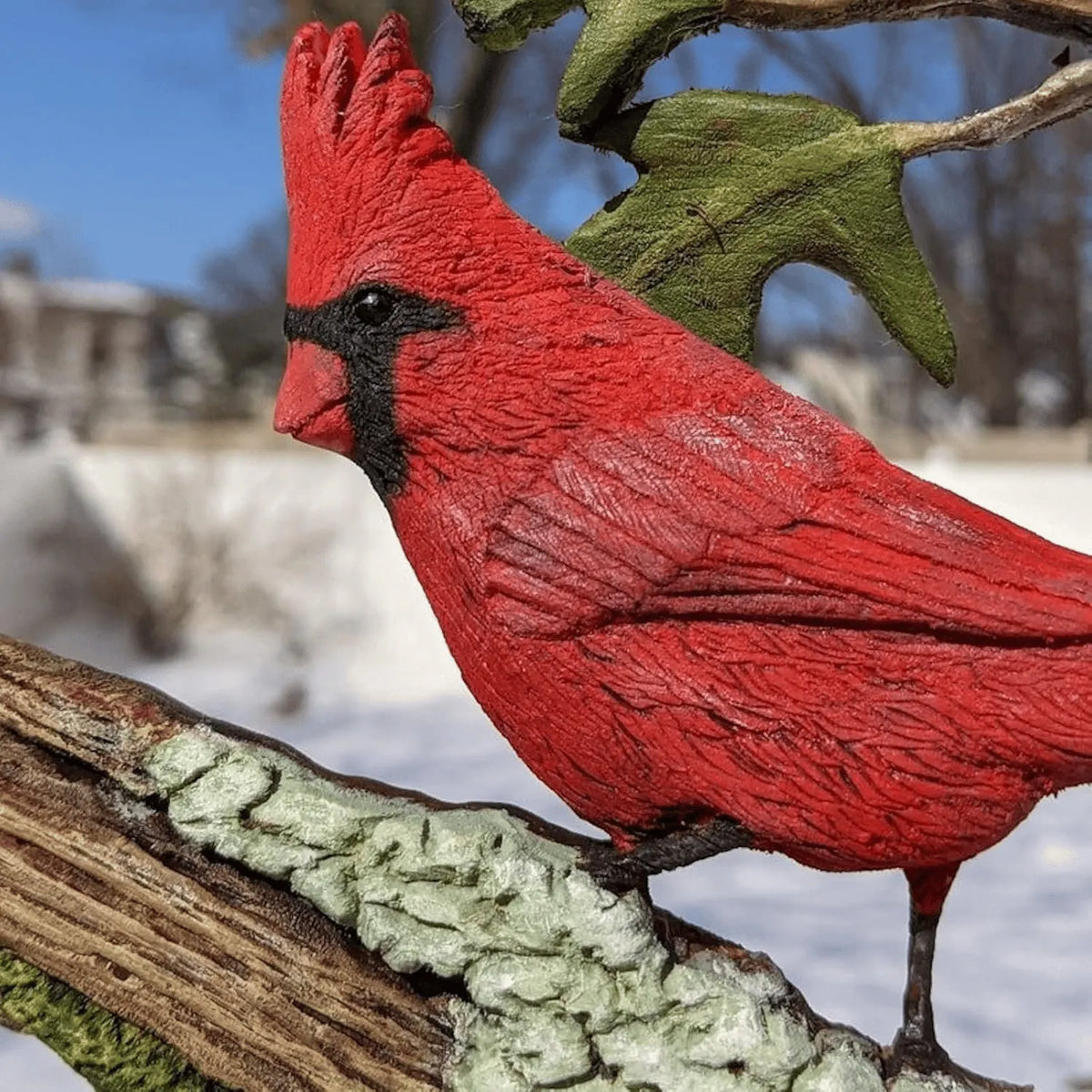Cardinal Wood Carving Handmade - "Cardinals Appear When Angels are Near"