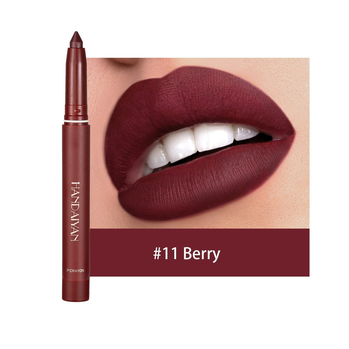 12 Color HANDAIYAN Rotating Sharpenable Matte Lipstick Pencils- Buy 2 Get 1 Free