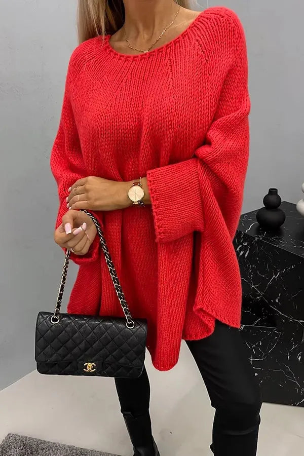 Remember me crew neck stretch knit sweater