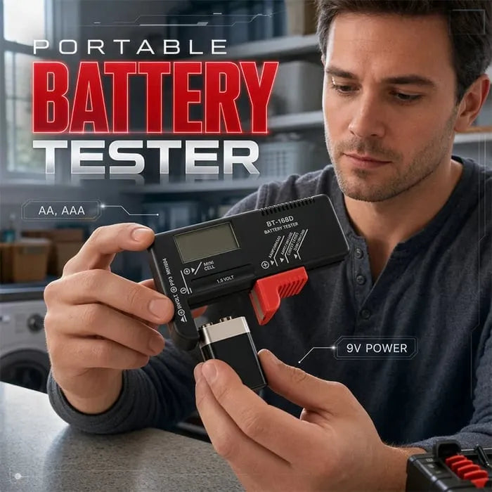 🔥 HOT SALE 🔥Digital Battery Checker – Large LCD display shows exact remaining power. Compact & portable – test before you toss!