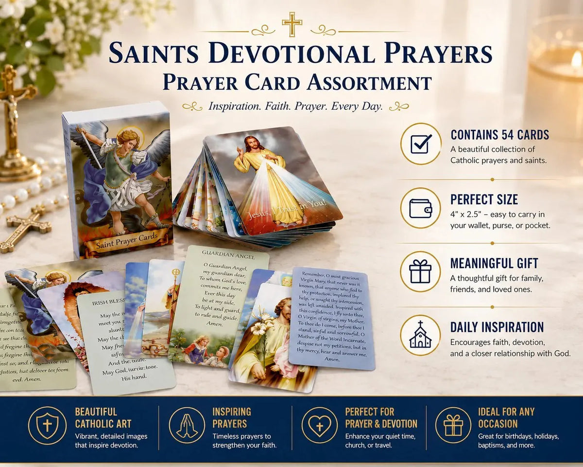 🎉✝️ Catholic Leather Holy Card Holder – Pocket Prayer Card Organizer with Snap Closure