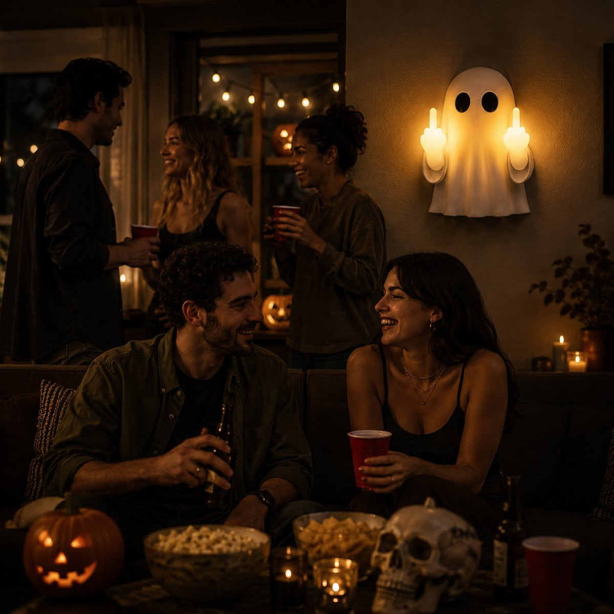 Minimalist Ghost Ambient Light Cute Spooky Halloween Lamp For Viral Aesthetic Indoor Decor
