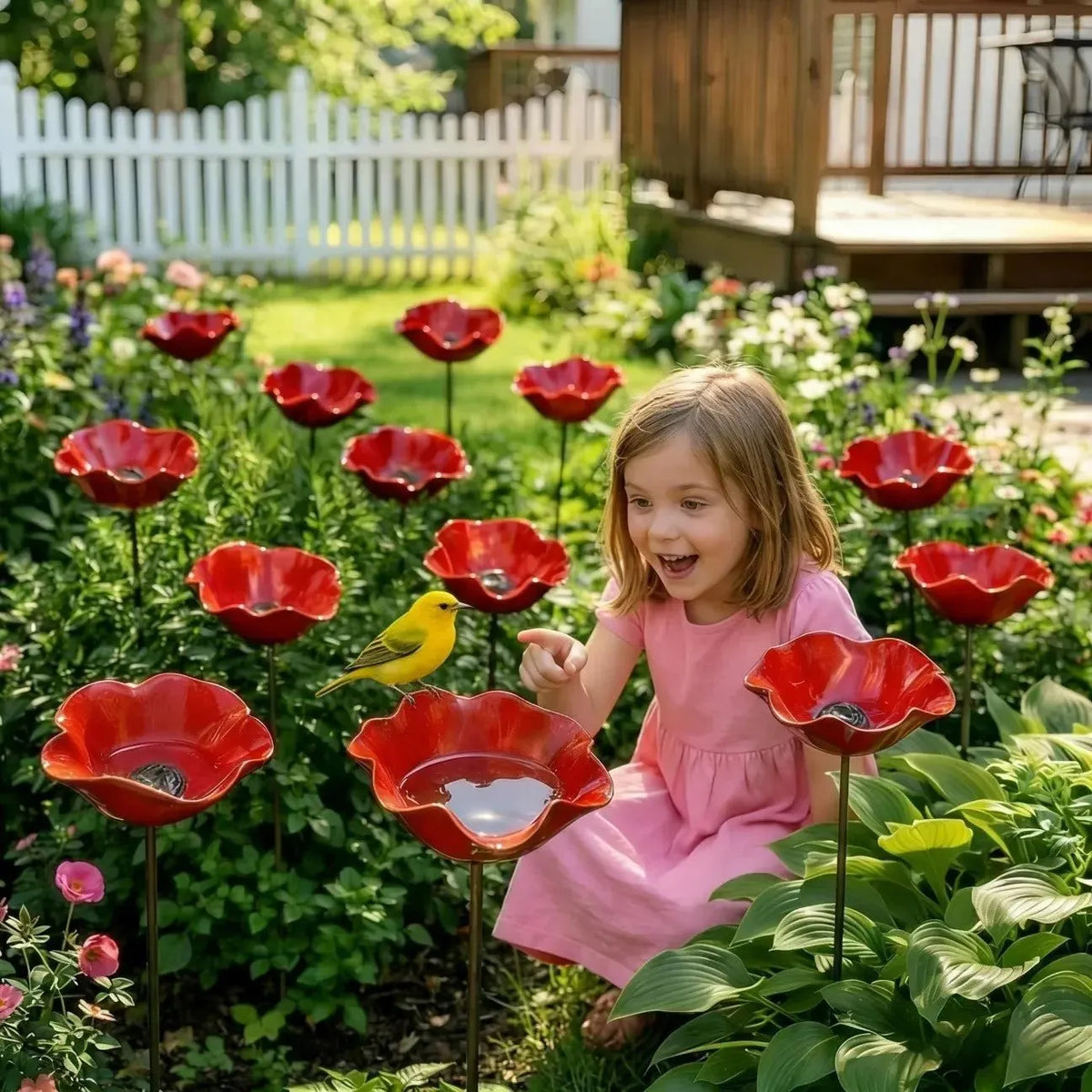 🔥HOT SALE🔥💖🎁Handmade Metal Flower Garden Stake🐦