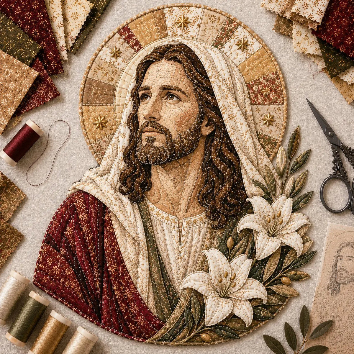 🧵Handmade Patchwork Jesus DIY Kit