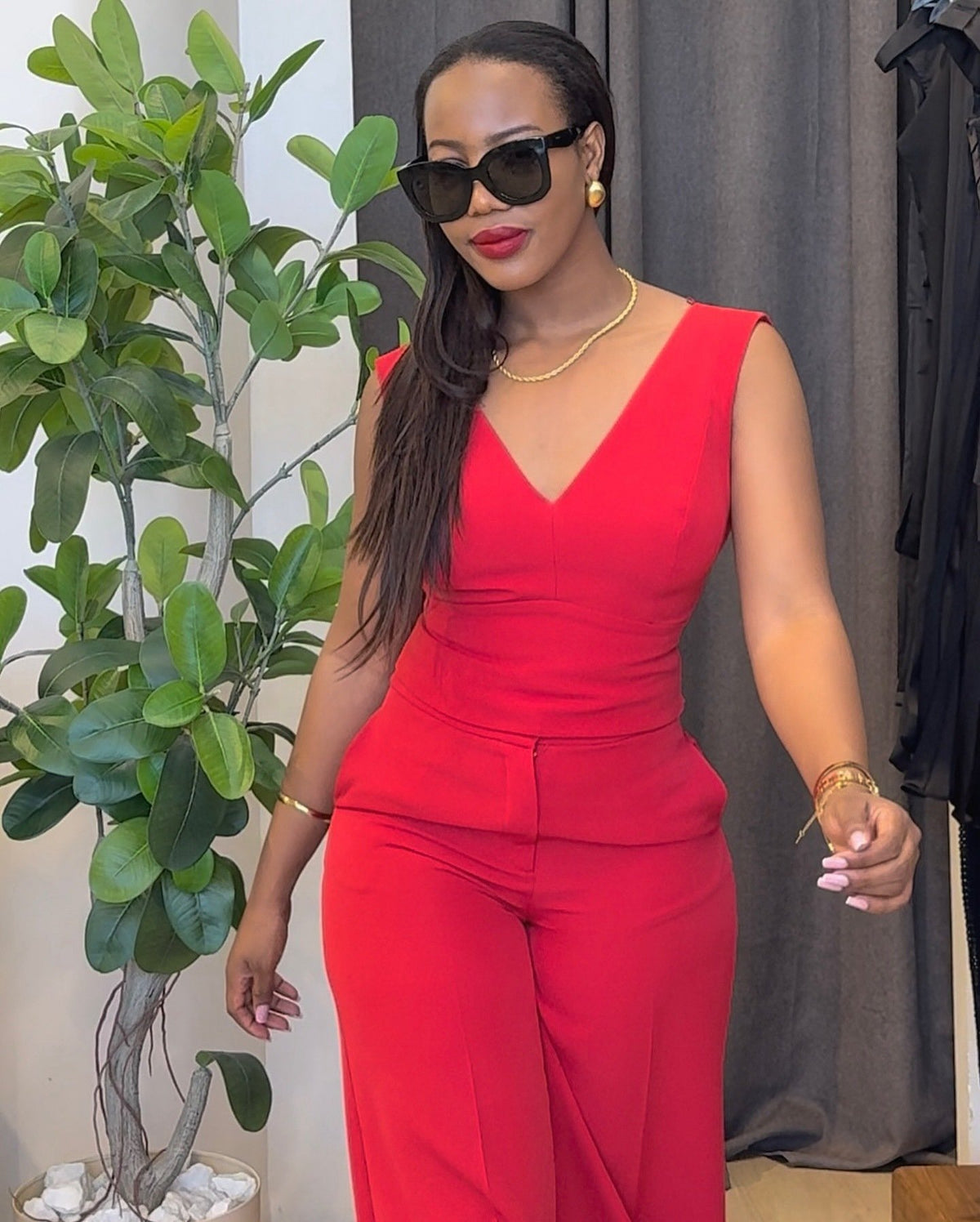 Backless Bow Vest Top Wide Leg Pants Casual Suit