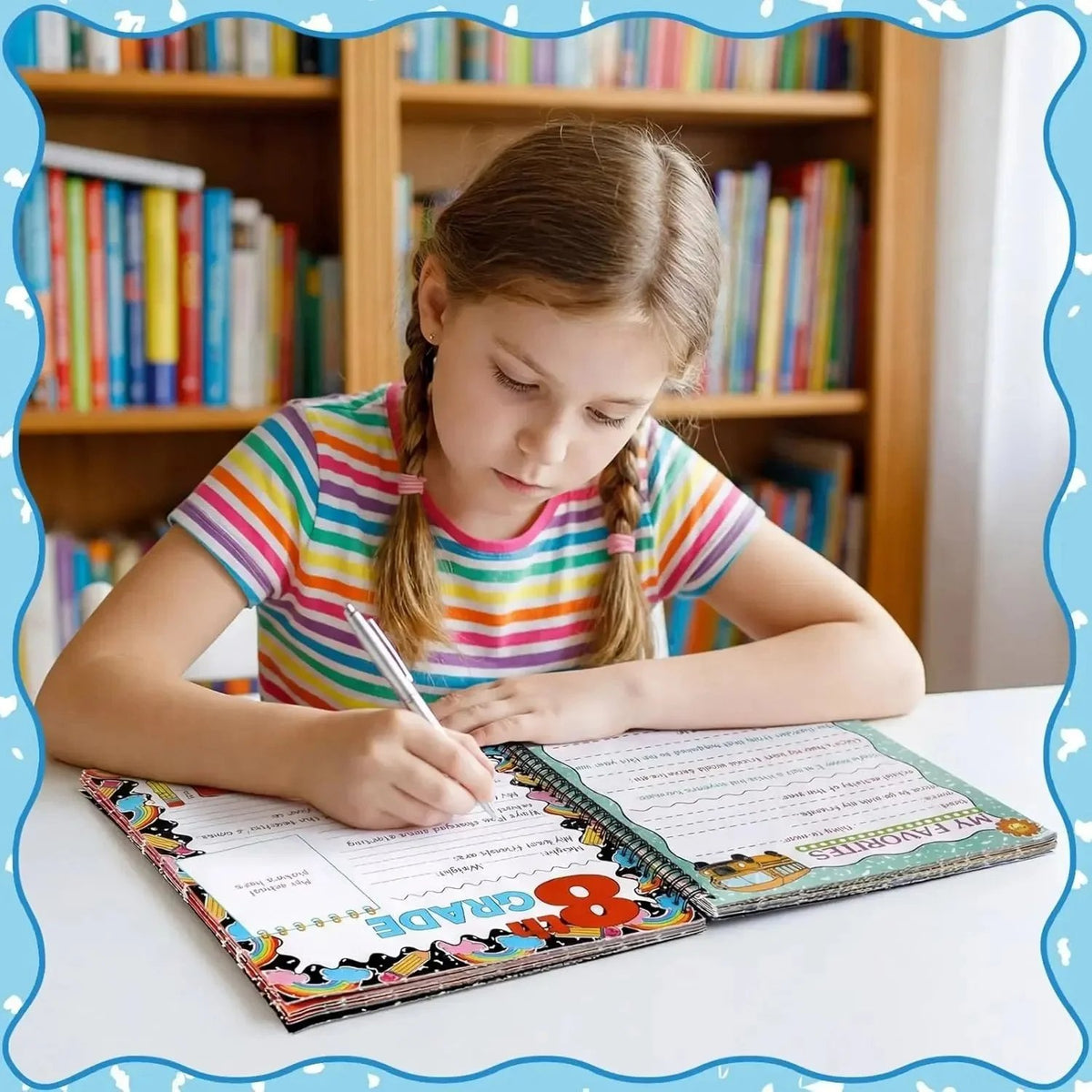 🎉📚School Memory Book Photo Album for Kids,14 Pockets, 34 Pages, 13 Years
