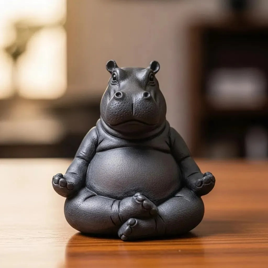 The Awkwardly Adorable Yoga Hippo