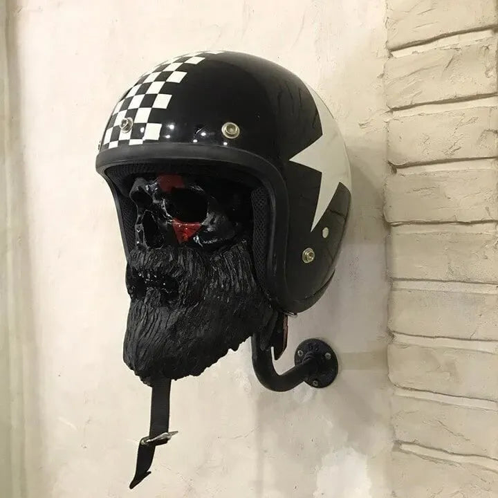 Motorcycle Skull Helmet Holder with Beard(🎁The most special gift for riders)