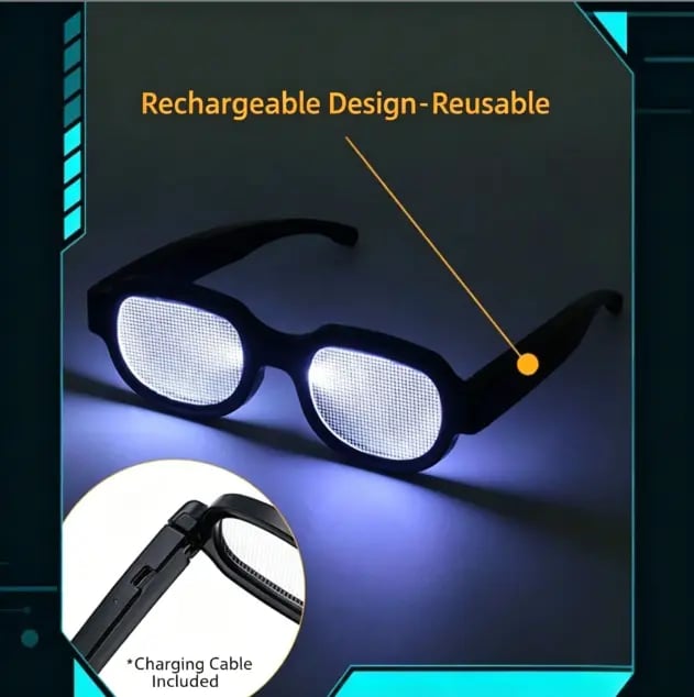 🔥HOT SALE🔥🌟 Futuristic LED Light-Up Party Eyewear 🕶️