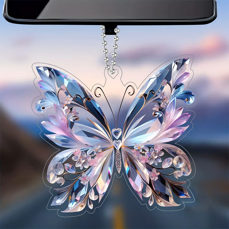 Crystal Butterfly Acrylic Pendant