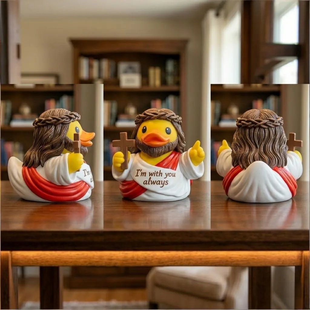 🙏 Jesus Duck Figurine – A Heartwarming Reminder of Faith, Hope & God's Presence