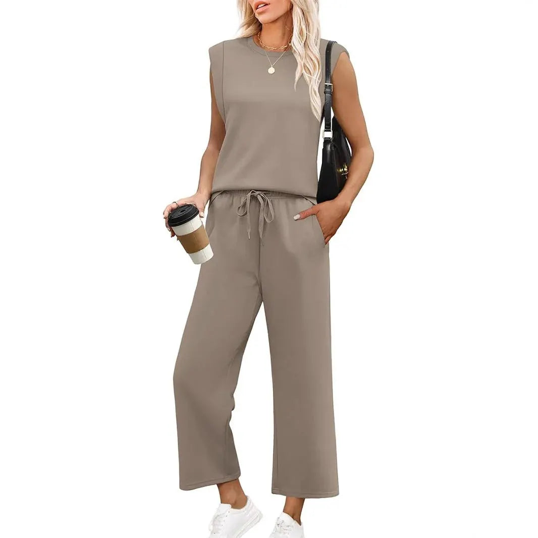 💕Hot Sale 49% OFF🔥New Women's  Sleeveless Top & Wide-Leg Pants 2-Piece Set