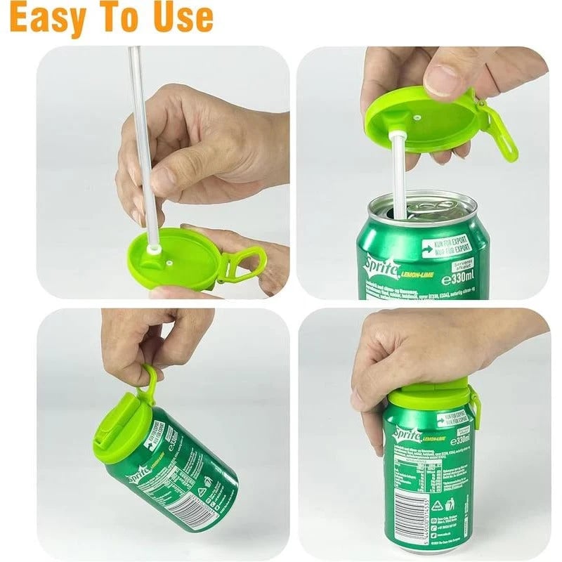 🔥 HOT SALE 🔥Reusable Soda Can Lids with Straw