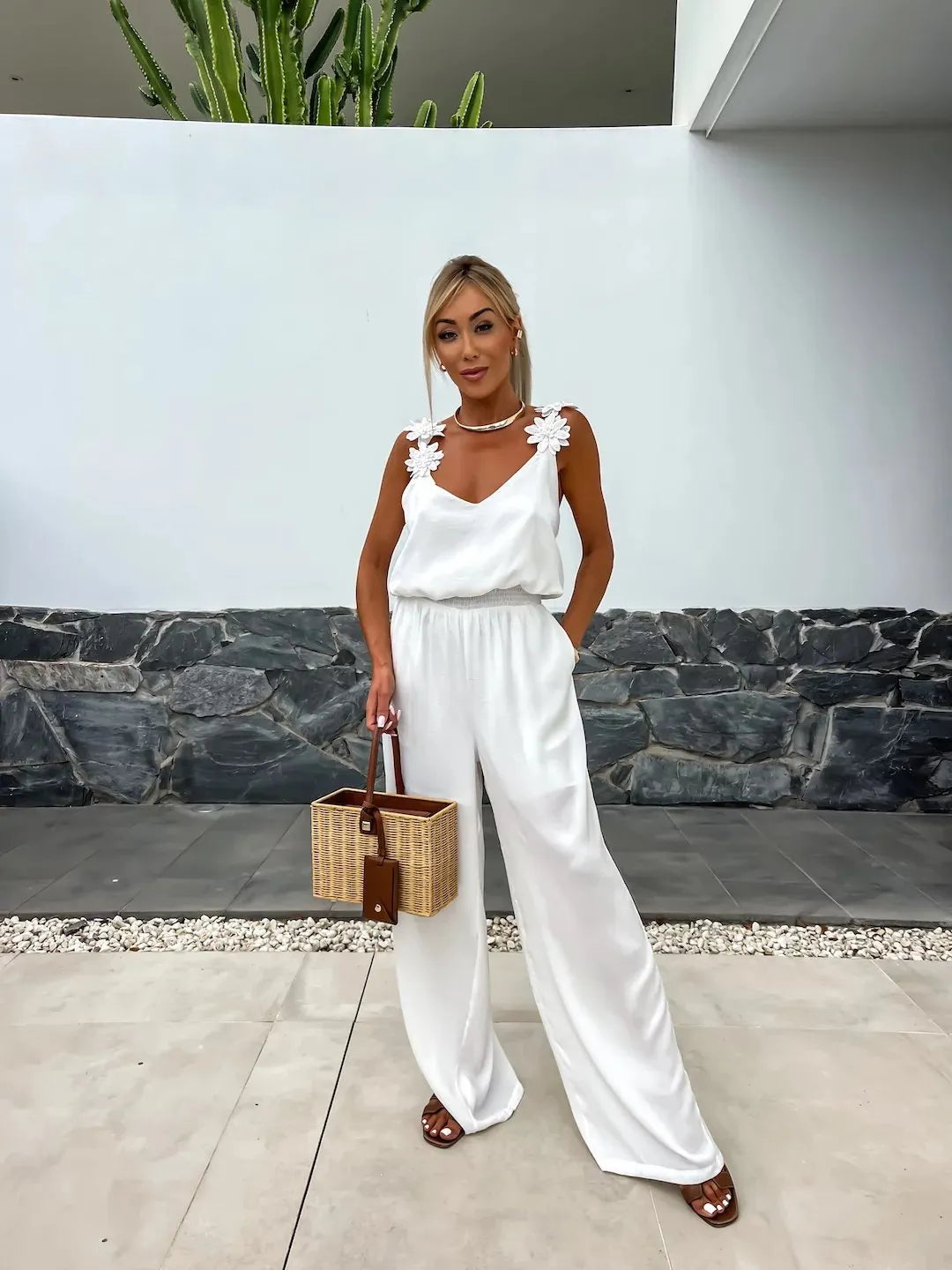 ✨Spring Style Alert🌸Women's Sleeveless Wide Leg Jumpsuit - Effortless Elegance!