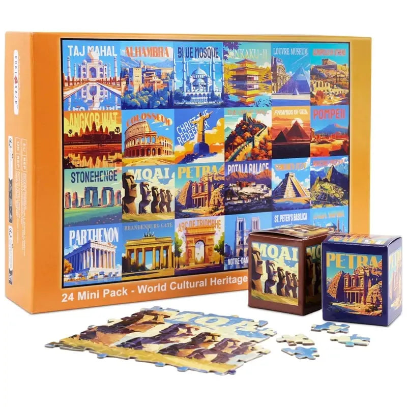 🎉🧩 24-Day Jigsaw Puzzle Advent Calendar – 1000 Pieces, 24 Mini Packs
