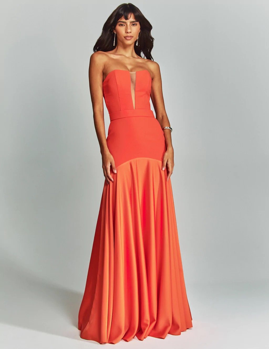 WOMEN'S TUBE TOP V-NECK WAISTED DRESS