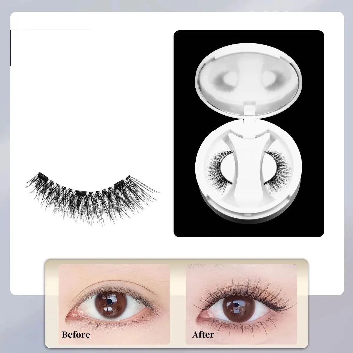 🔥 HOT SALE 🔥Soft Magnetic Eyelashes All-in-One Box, Reusable