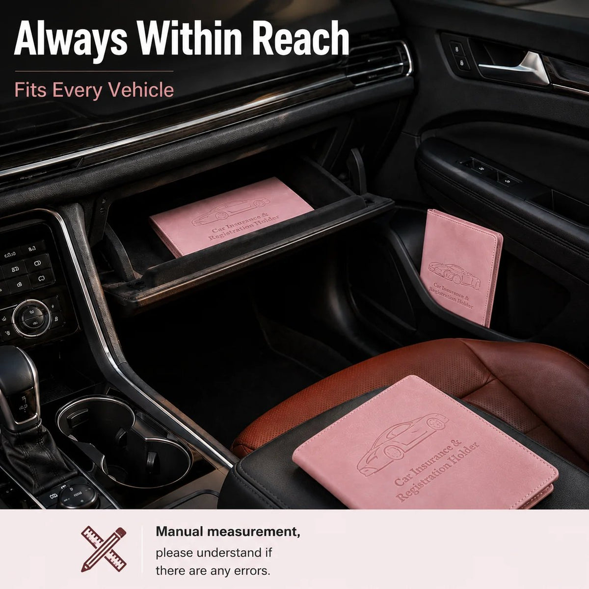 🎉 Car Registration & Insurance Document Holder | Premium PU Leather Organizer