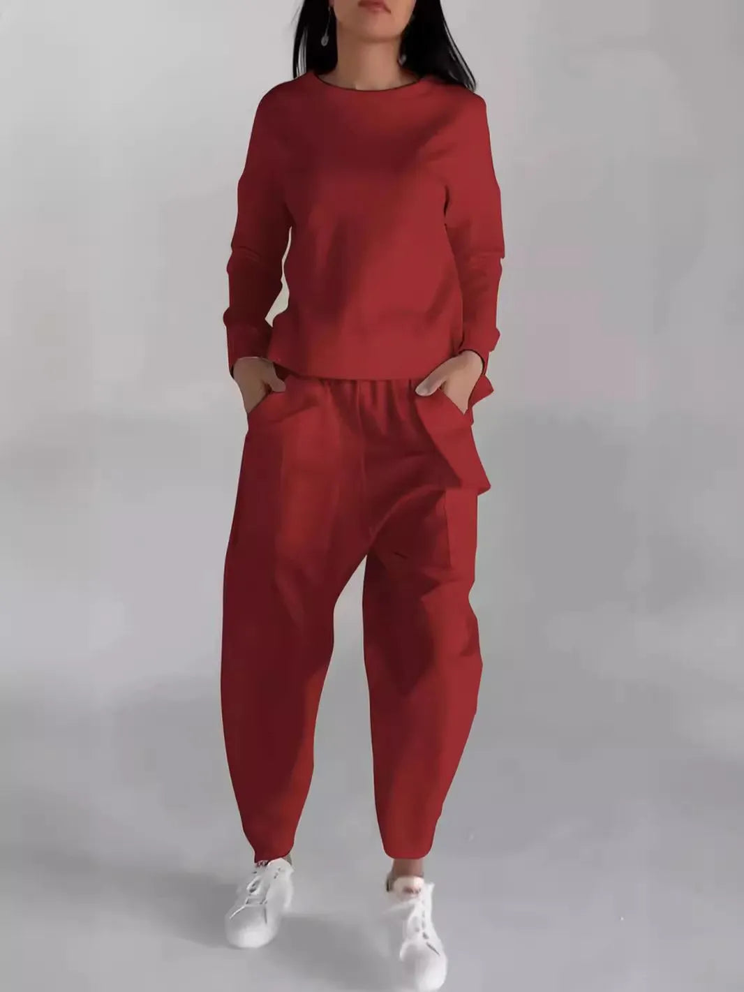 Casual Long Sleeve Drawstring Back Two Piece Suit (Buy 2 Sets Free Shipping)