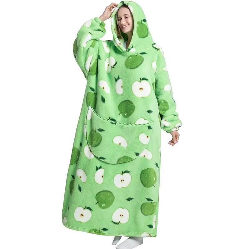 Cute Cartoon Print Hoodie Blanket