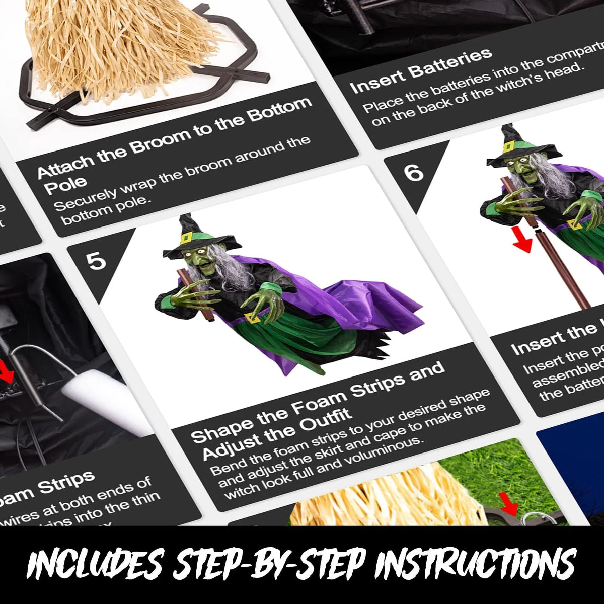 Halloween Decorations Outdoor - 12 ft Hovering Witch