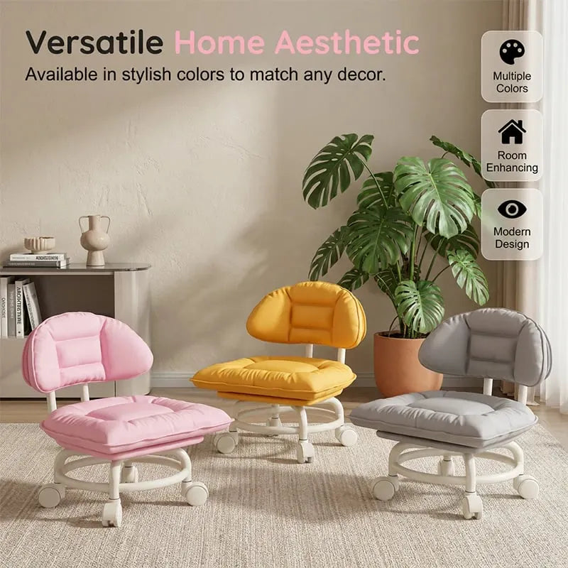 🔥HOT SALE🔥📢📢60% OFF !! ⏰Rolling Low Stool with Backrest⚙️🪑