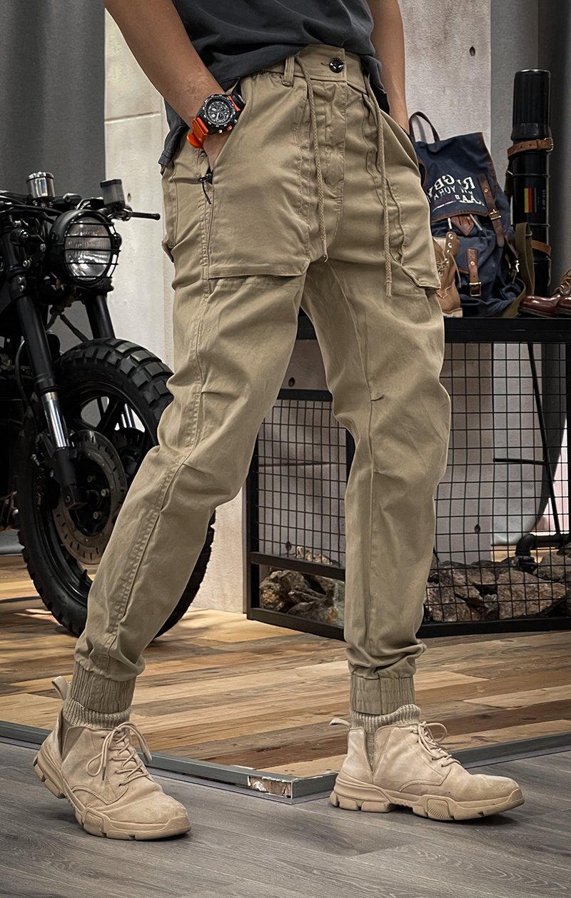 SPRING MEN'S DISTRESSED SLIM FIT BIKER JEANS