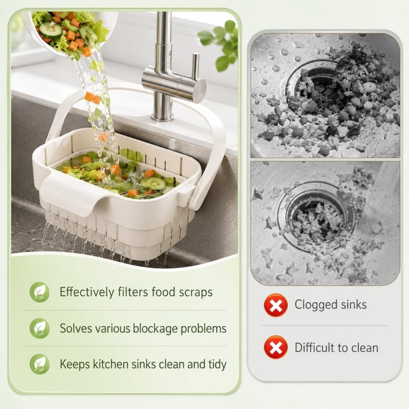 🔥HOT SALE🔥Foldable Hanging Kitchen Sink Drain Basket🧺