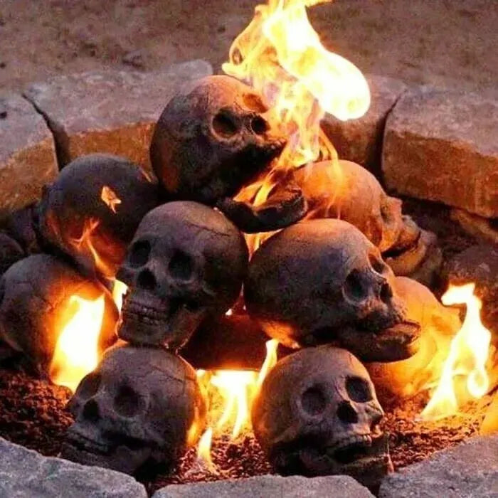 Ceramic Fireproof Fire Pit Skull 💀