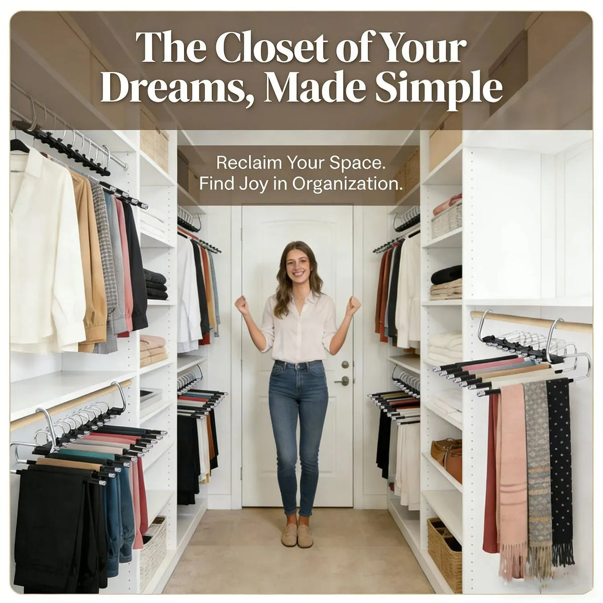 🎉👖 9-Tier Space-Saving Pants Hangers – 2 Pack