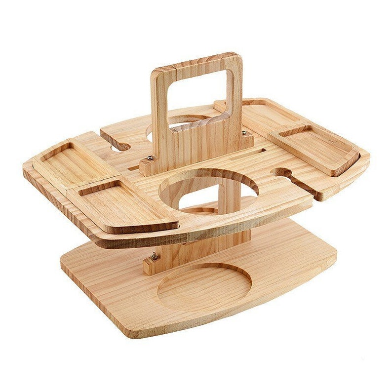 🍷PORTABLE WOODEN OUTDOOR PICNIC WINE TABLE🍷