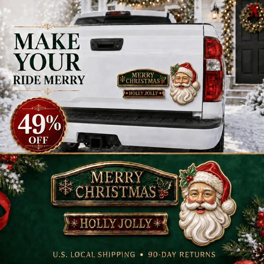 🔥HOT SALE🔥 3-Piece Christmas Car Emblem Metal Badge Set – Multiple Festive Character Styles Available