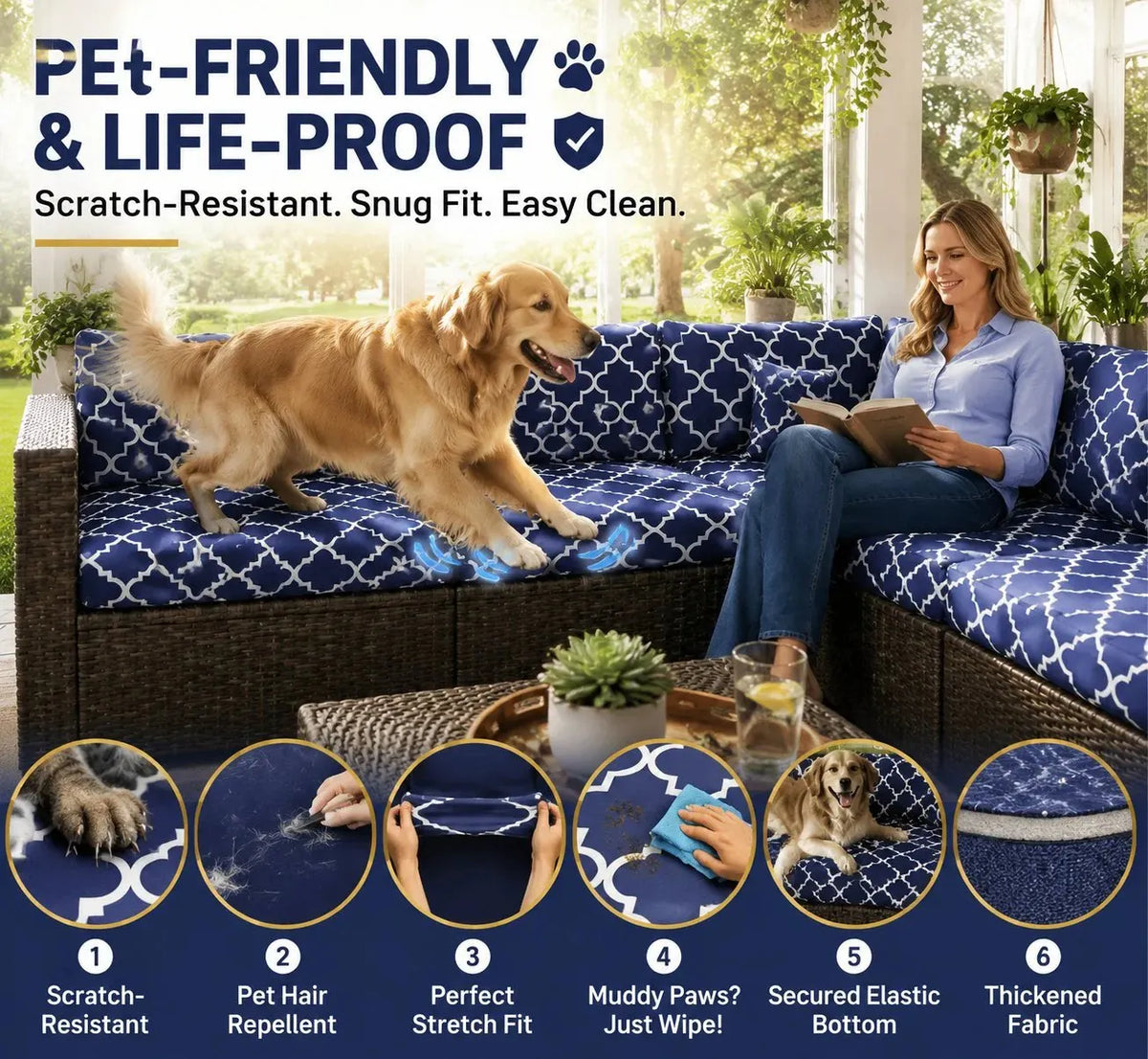 🔥HOT SALE🔥🛋️ Outdoor Patio Sofa Cushion Covers 🔥Free Shipping Worldwide