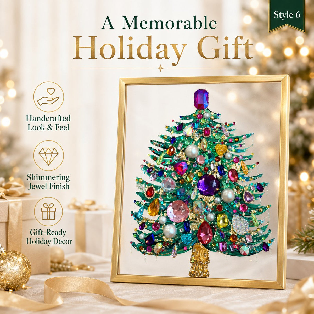 🎉🎄diy Jeweled 3D Christmas Tree Framed Art — Fill Your Home with Sparkling Holiday Magic! ✨💎