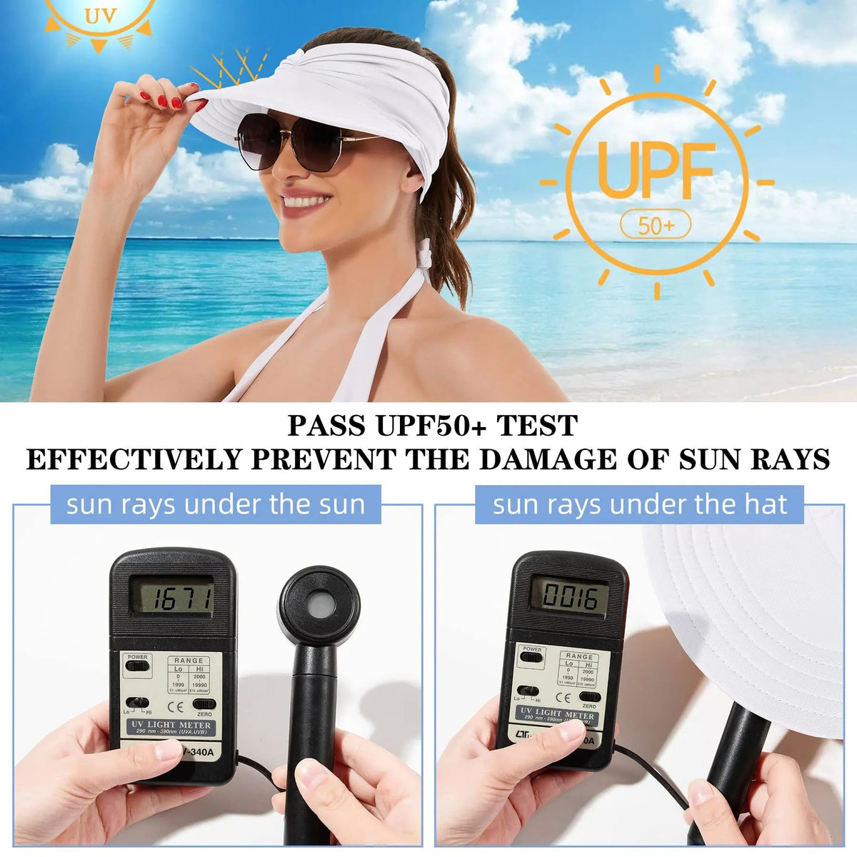 🎉Women's UPF 50+ UV Protection Sun Visor Hat
