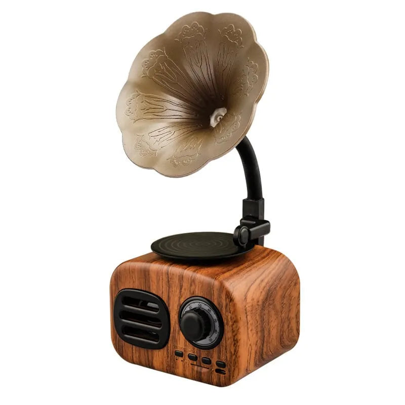 🔥Last 4 hours Sale: Save 50%- ❤️Retro Wooden Phonograph Bluetooth Speaker