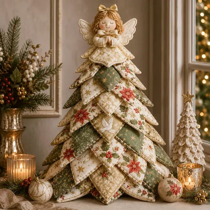 🔥 HOT SALE 🔥🔥LAST DAY 49% OFF - 🎄🧵DIY Quilted Christmas Tree Kit – Handmade Fabric Holiday Tabletop Tree Decor