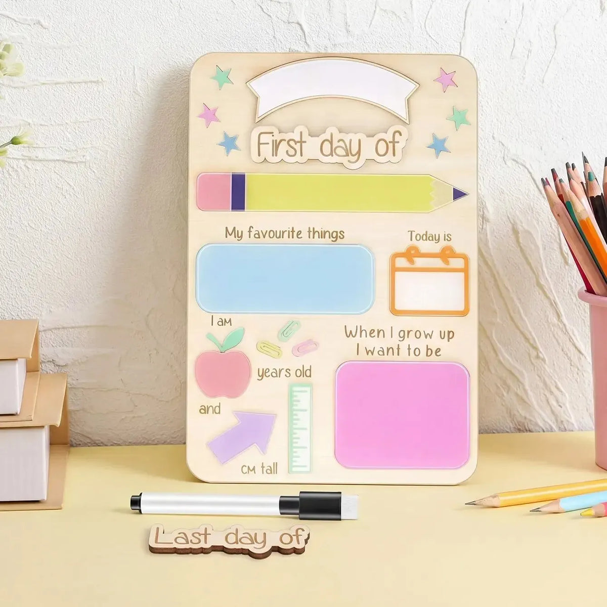 🔥Last Day 49% OFF - 🧑‍🏫✨Reusable First & Last Day of School Chalkboard Sign – Capture Every Milestone Memory
