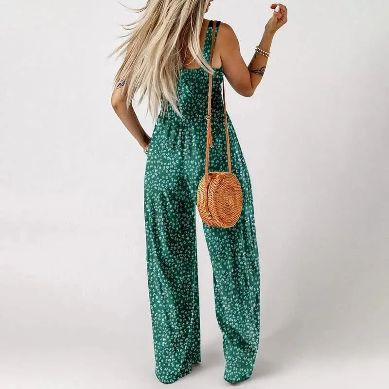 ⏳Limited Time 49% Off!💥Women’s Casual Print Sleeveless Overalls Jumpsuits