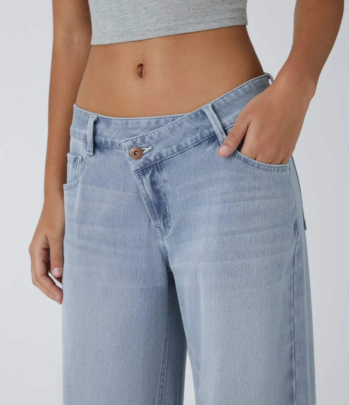 Women's Baggy Wide Leg Washed Casual Jeans