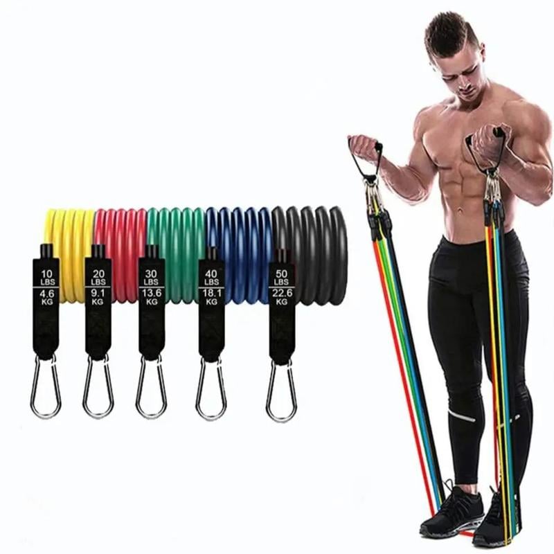 🎉🏋️‍♂️ 11-Piece Fitness Resistance Bands Kit – For Strength, Weight Loss & Home Training