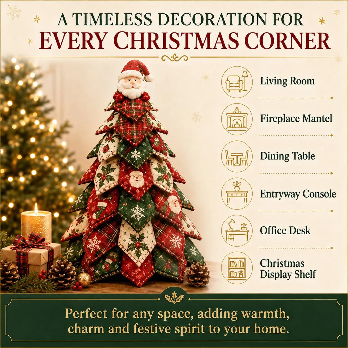 🔥 HOT SALE 🔥🔥LAST DAY 49% OFF - 🎄🧵DIY Quilted Christmas Tree Kit – Handmade Fabric Holiday Tabletop Tree Decor
